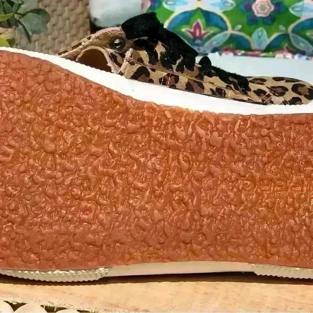 Superga Leopard Print Black Laced Low Top Sneaker Sz. 39.5 (8.5 USA) - Picture 9 of 10